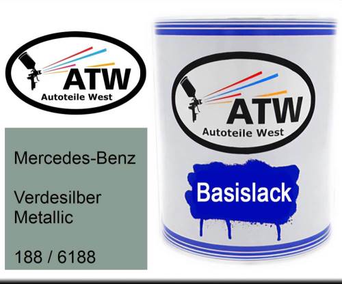 Mercedes-Benz, Verdesilber Metallic, 188 / 6188: 1L Lackdose, von ATW Autoteile West.